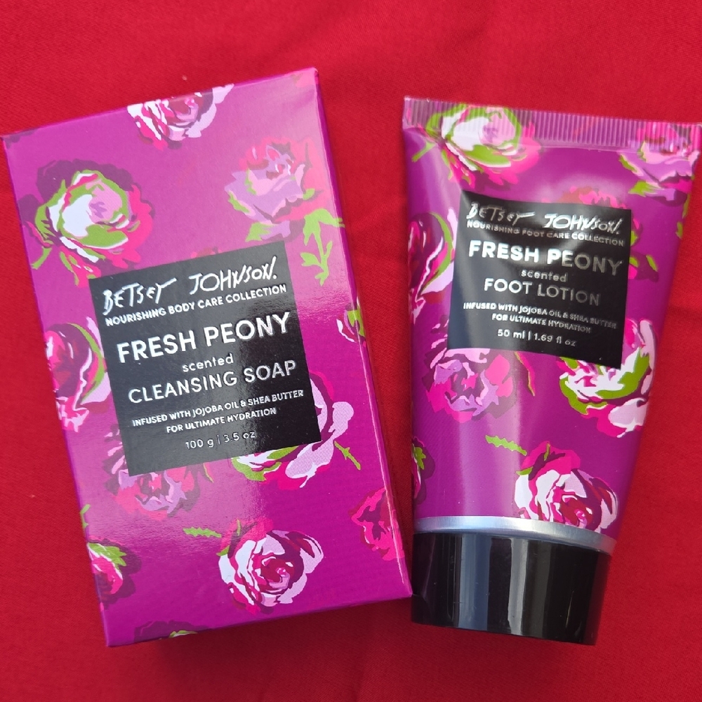Betsey Johnson Fresh Peony Soap & Lotion Set - Pink Floral